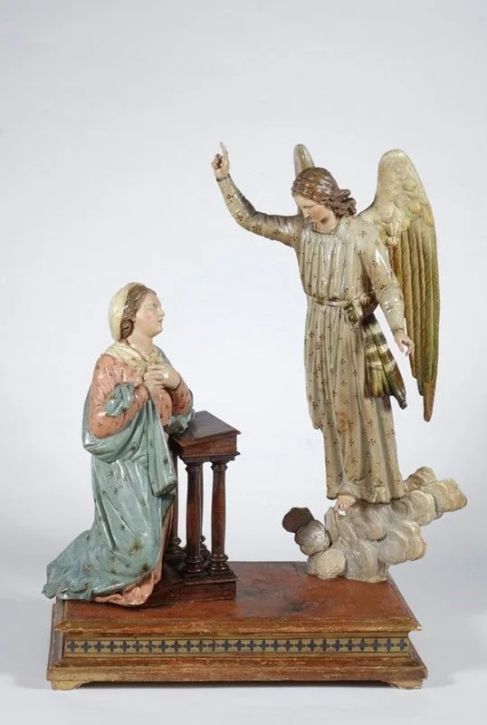 Gruppo scultoreo dell'Annunciazione raffigurante un angelo e Maria